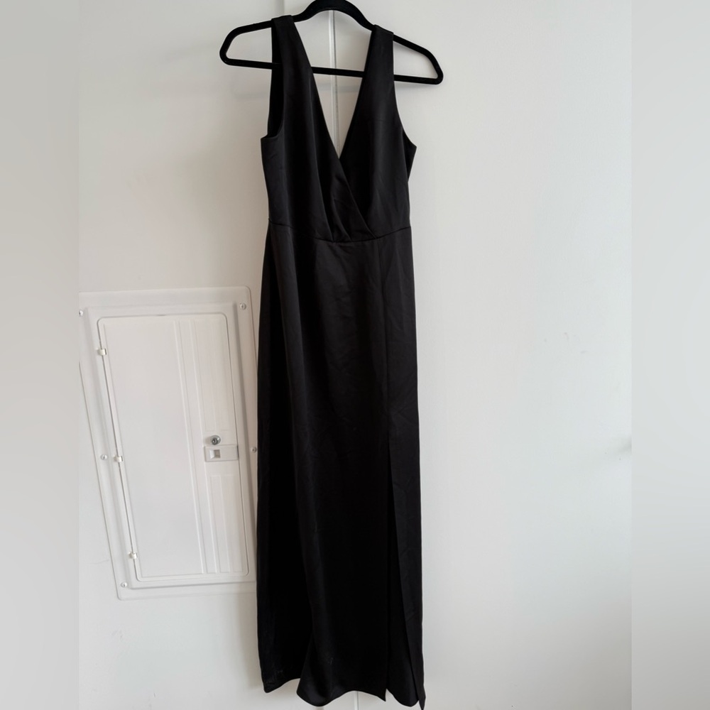 BHLDN PIPER SATIN BRIDESMAIDS DRESS SLIT - Picture 4 of 6